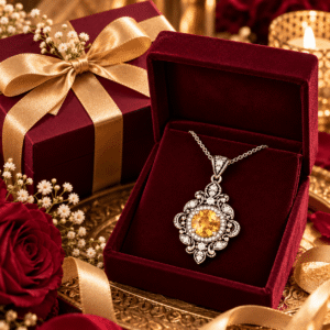 Silver Pendant Ornate traditional silver floral pendant by Aruna Silver Jewellery
